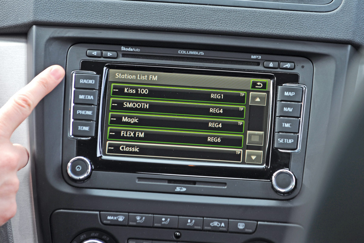 Skoda Yeti touchscreen display