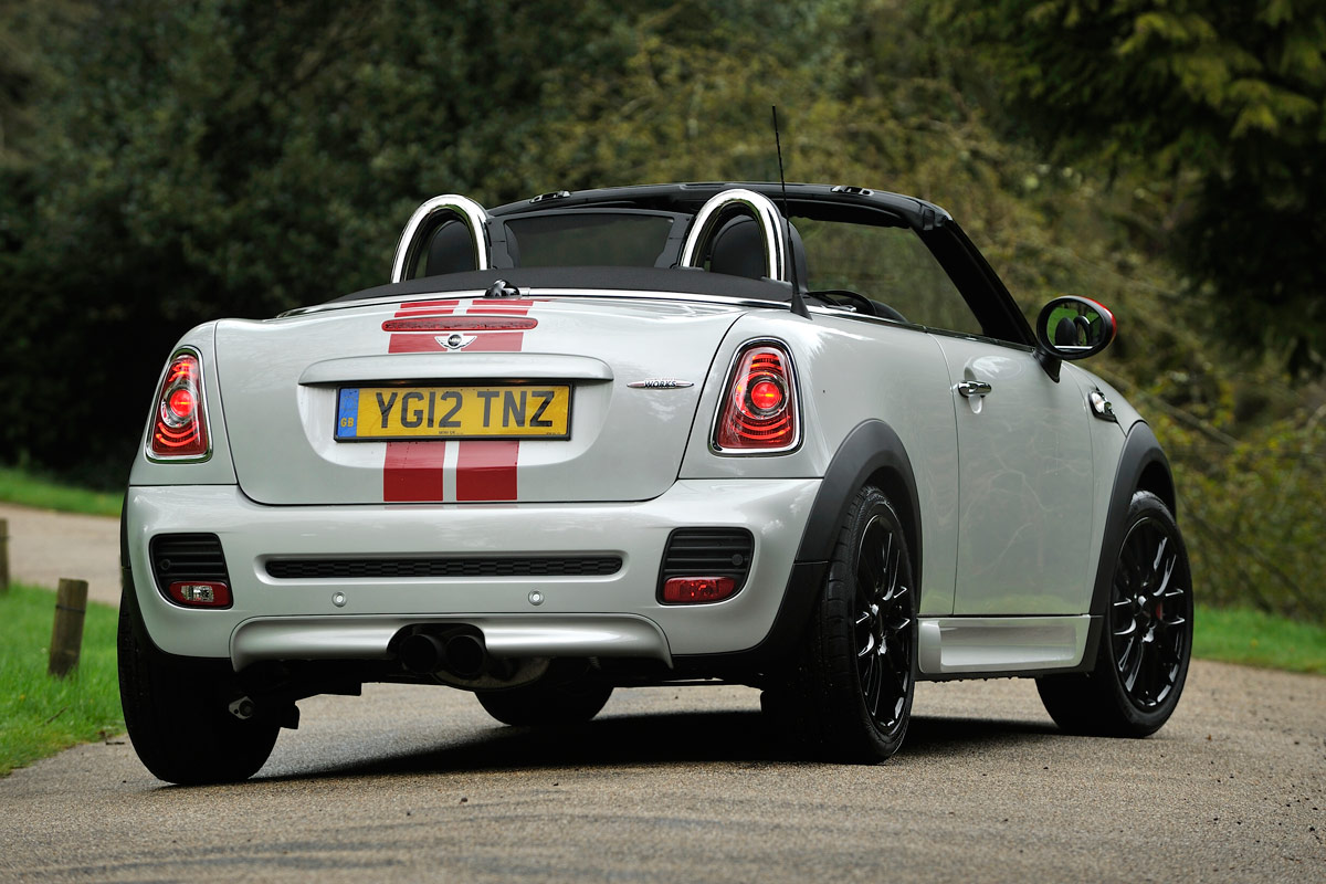 MINI JCW Roadster rear three-quarters