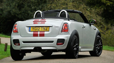 MINI JCW Roadster rear three-quarters