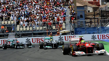 Felipe Massa ahead of Nico Rosberg and Michael Schumacher