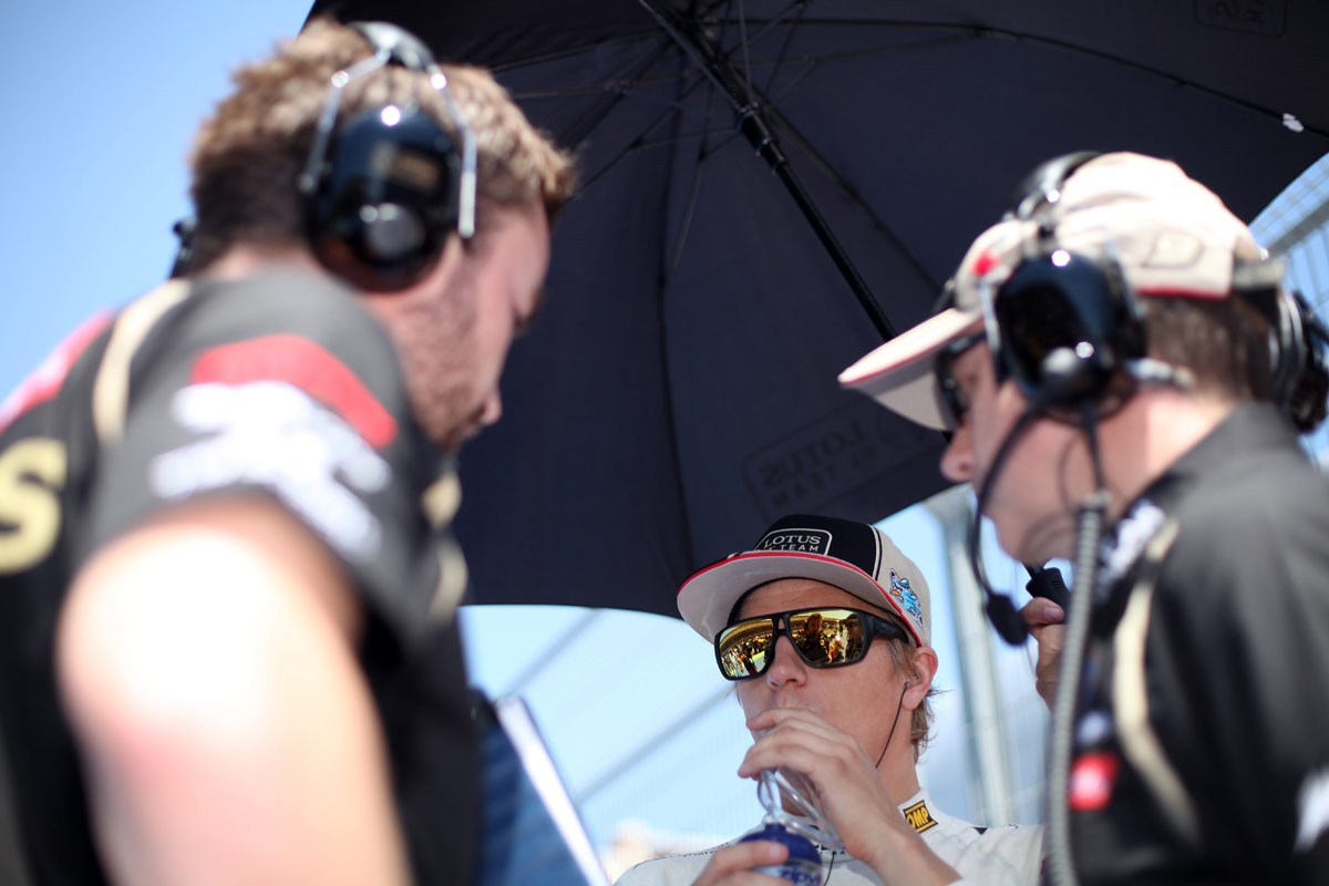 Kimi Raikkonen on the grid
