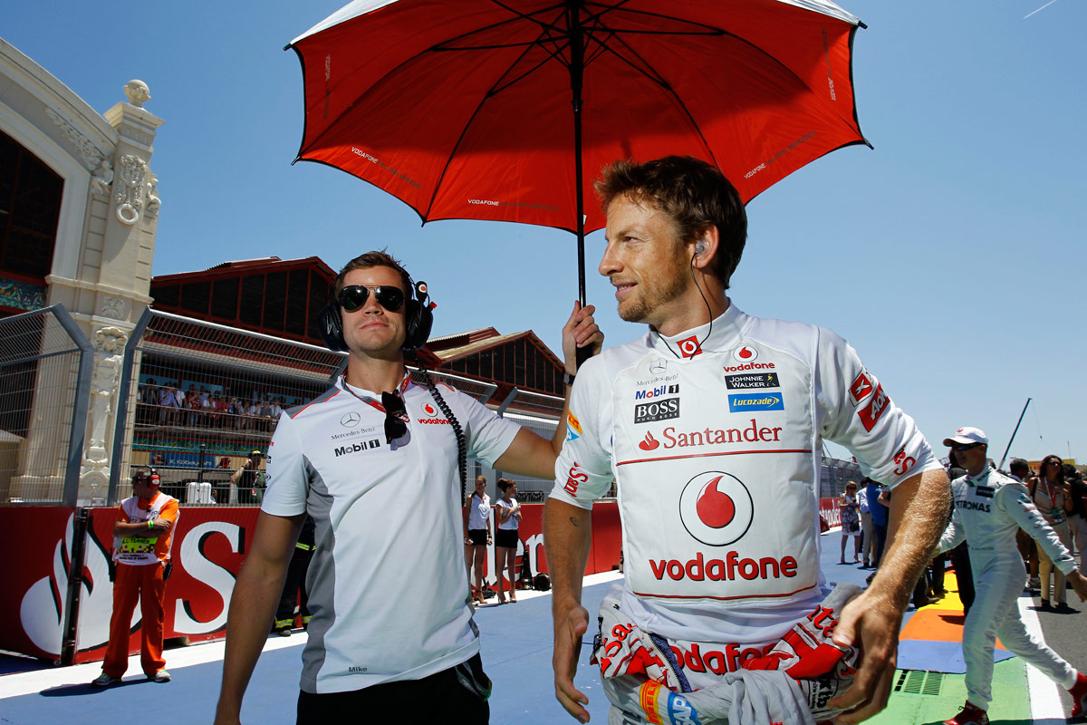 Jenson Button on the grid