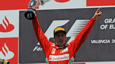 Fernando Alonso on the podium