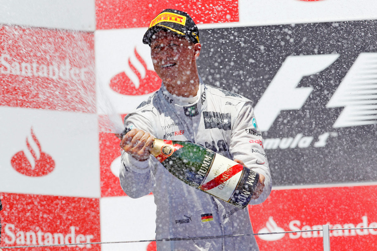 Michael Schumacher on the podium