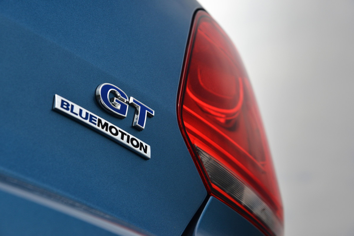 VW Polo Blue GT badge