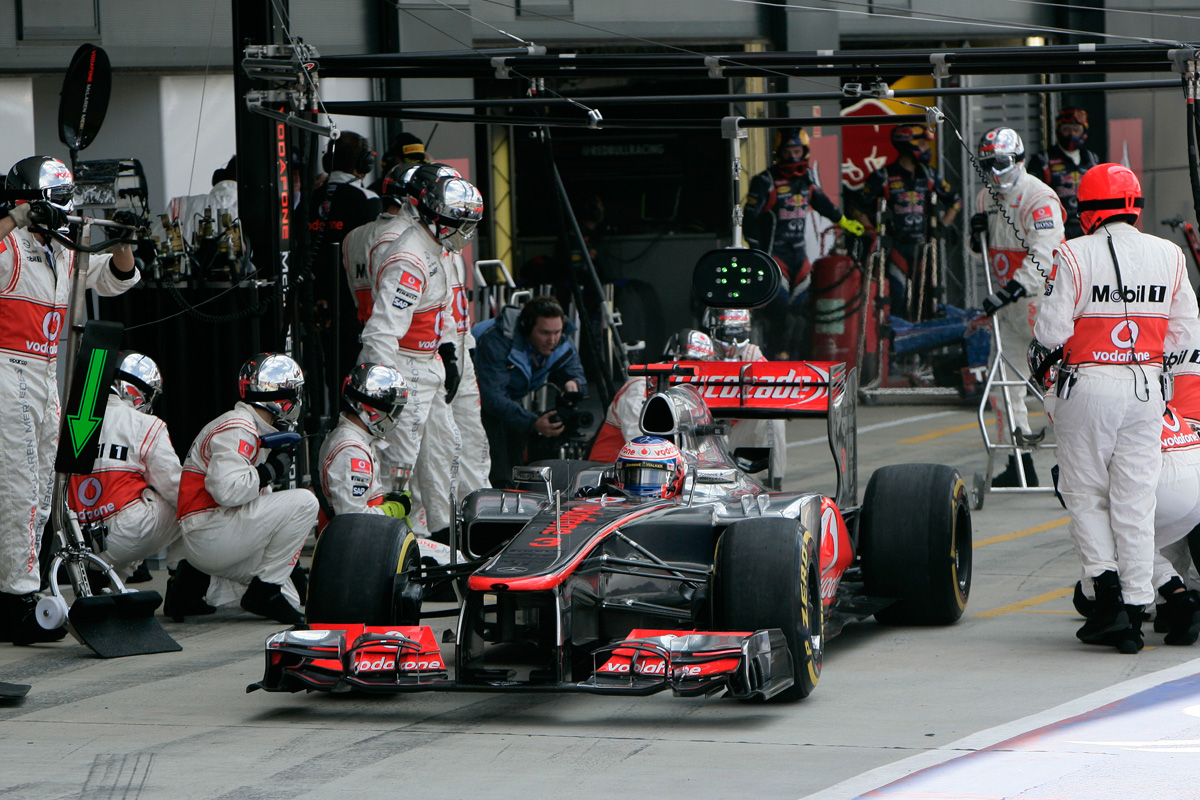 Jenson Button in the pits