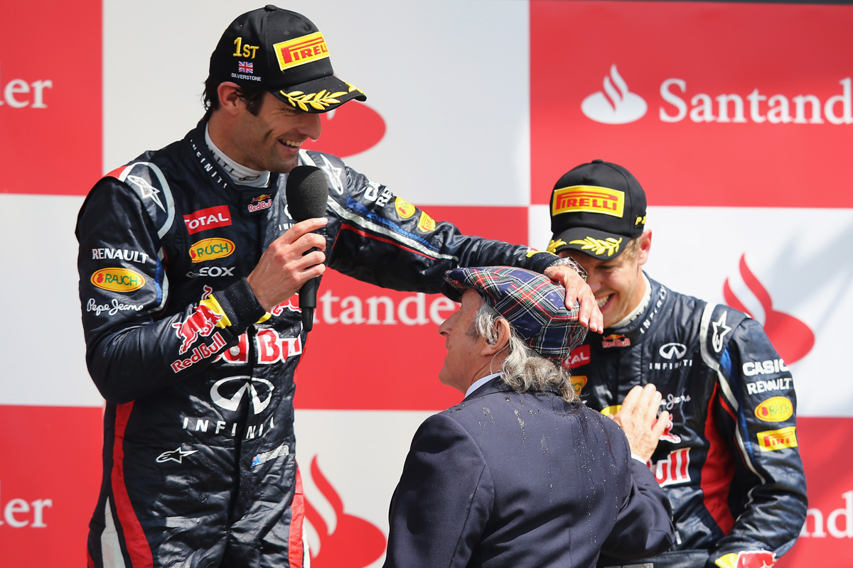 Mark Webber and Jackie Stewart