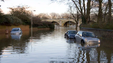 UK Floods: flooded bridge
