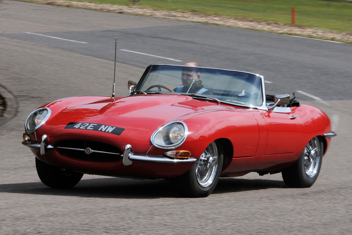 Jaguar E-Type front cornering