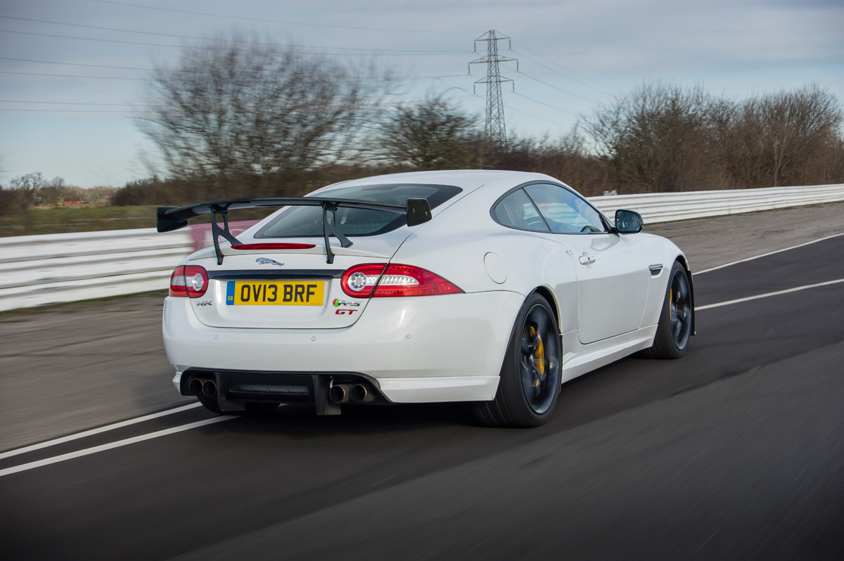 Jaguar XKR-S GT coupe rear tracking