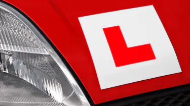 L-plate on a car
