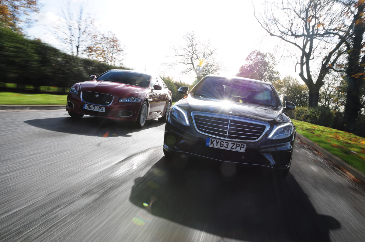 Mercedes S63 AMG vs Jaguar XJR header 2