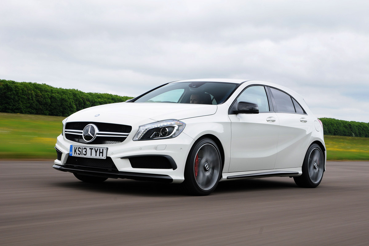 Mercedes A45 AMG front three quarters