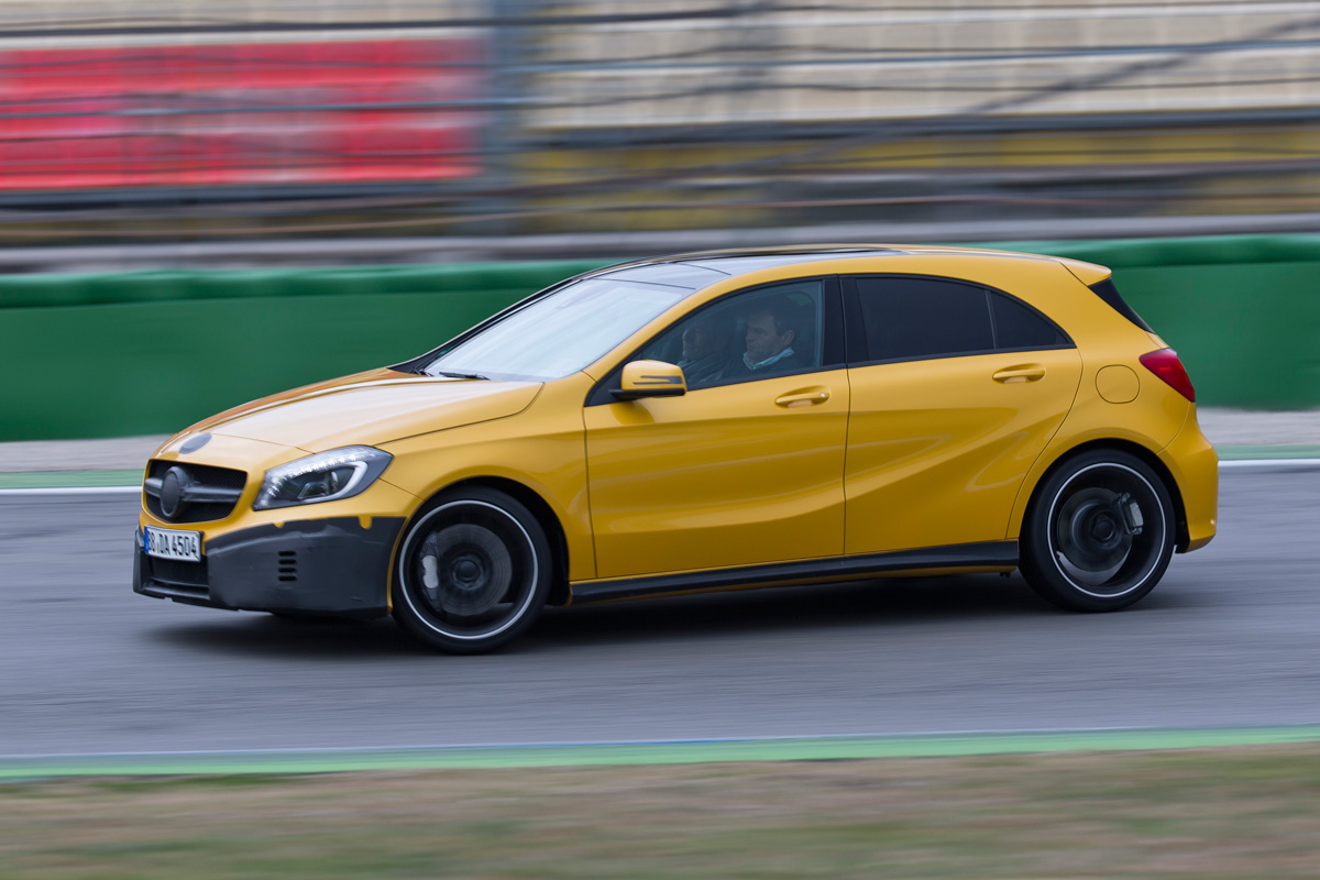 Mercedes A45 AMG prototype in action