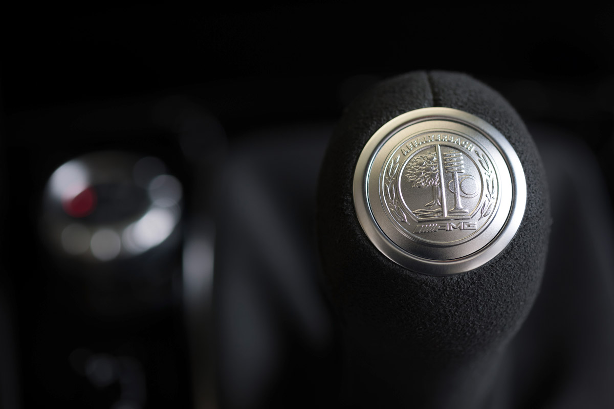 Mercedes C63 AMG Coupe Edition 507 gear selector badge