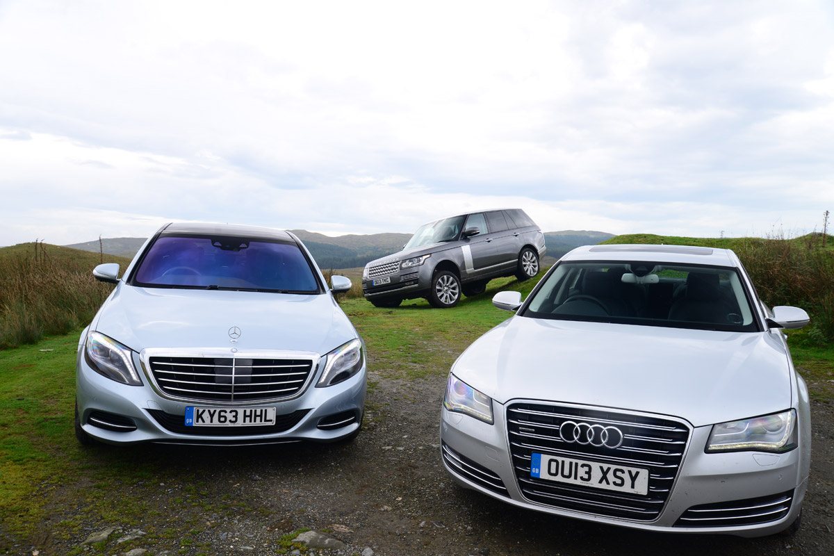 Mercedes S-Class Range Rover Audi A8 2013 front
