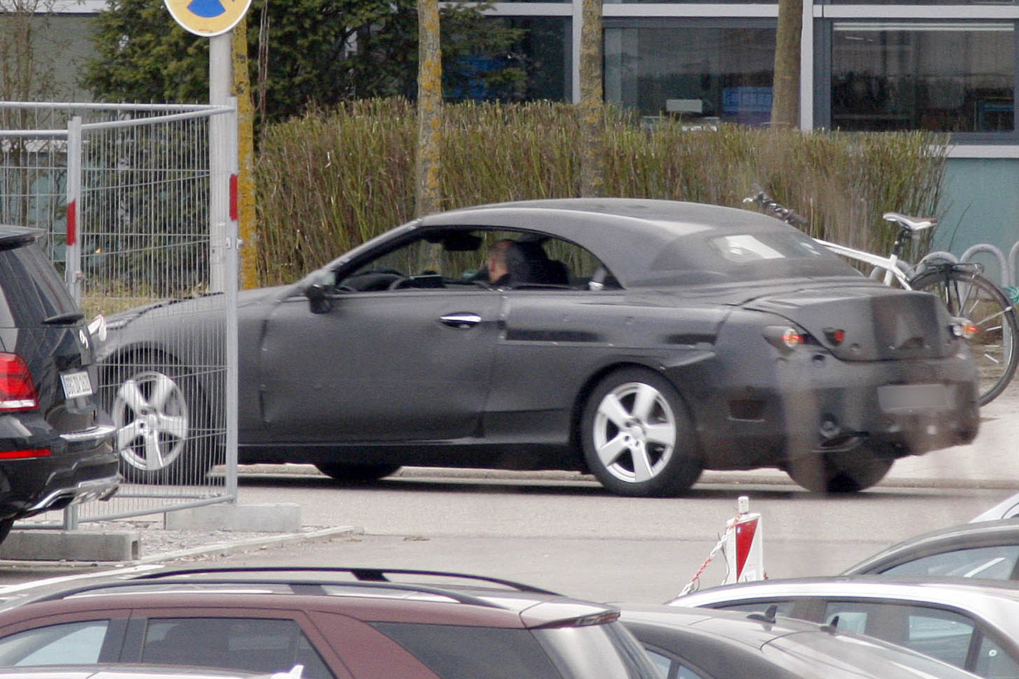 Mercedes C-Class Cabriolet spy shot rear