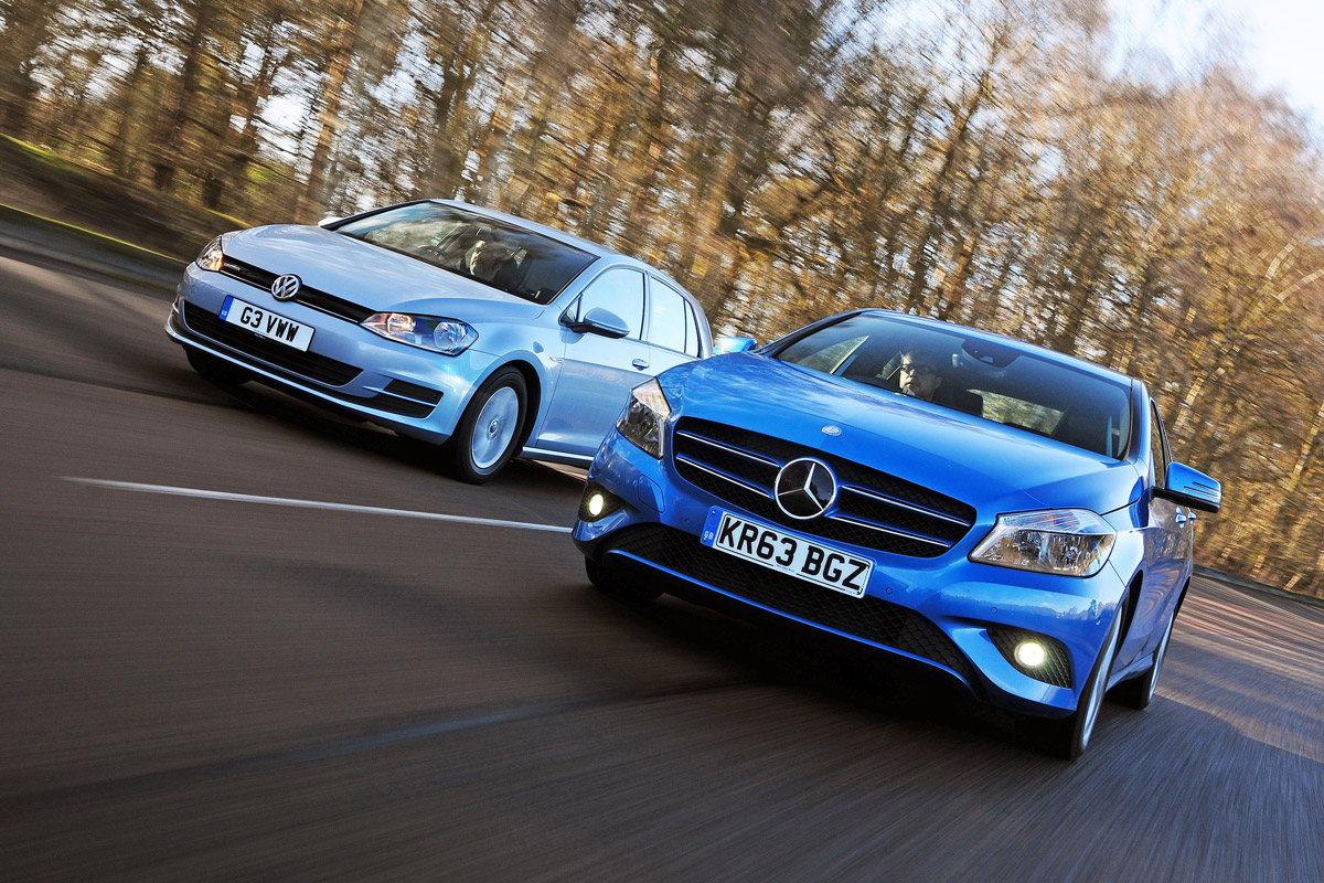Volkswagen Golf Bluemotion vs Mercedes A180 CDI ECO header