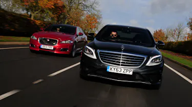 Mercedes S63 AMG vs Jaguar XJR header