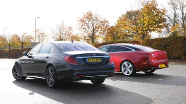 Mercedes S63 AMG vs Jaguar XJR rear