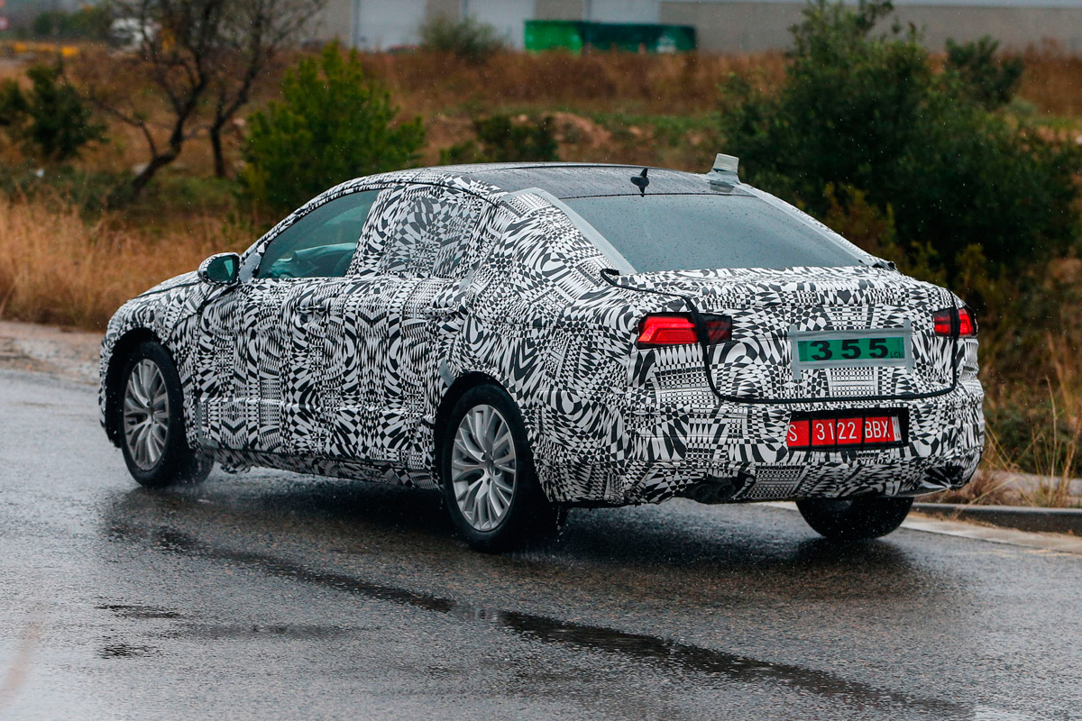 New VW Passat spy saloon rear