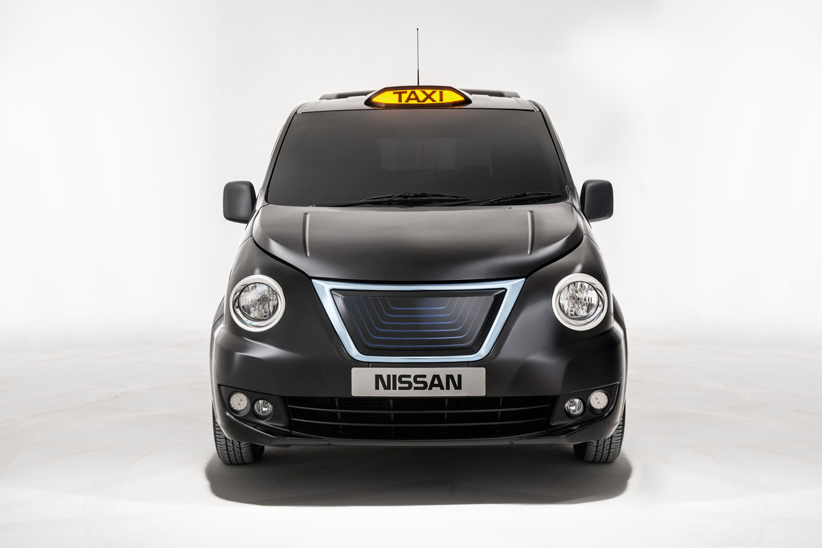 Nissan electric taxi 2015 front on