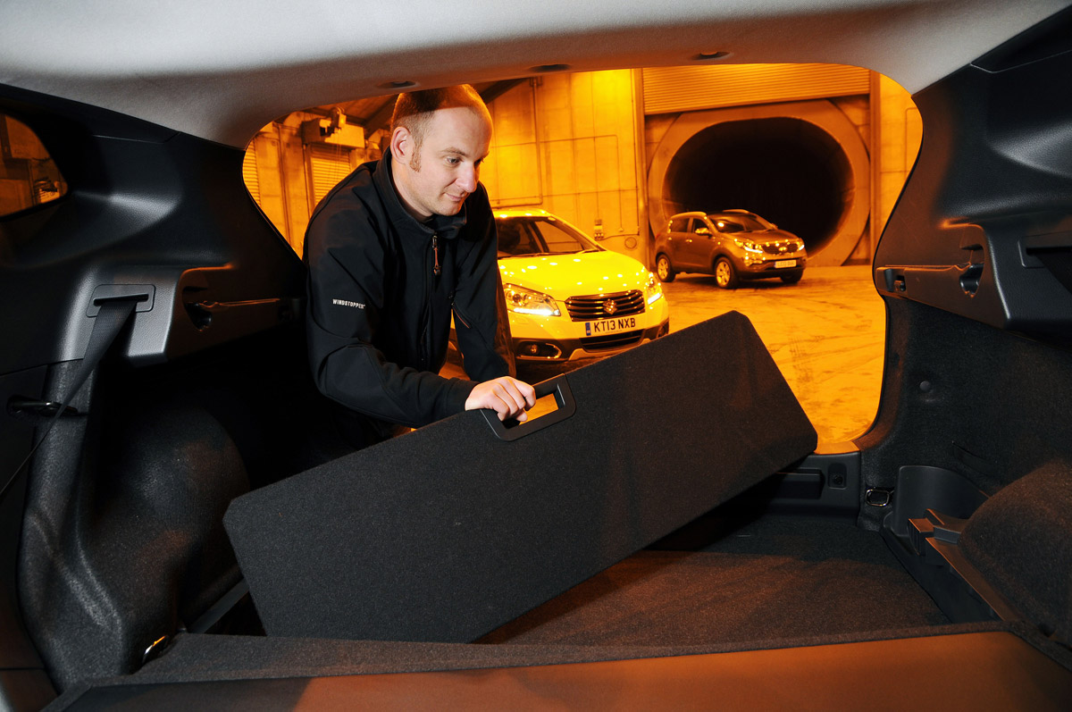Nissan Qashqai vs Suzuki SX4 S-Cross vs Kia Sportage boot
