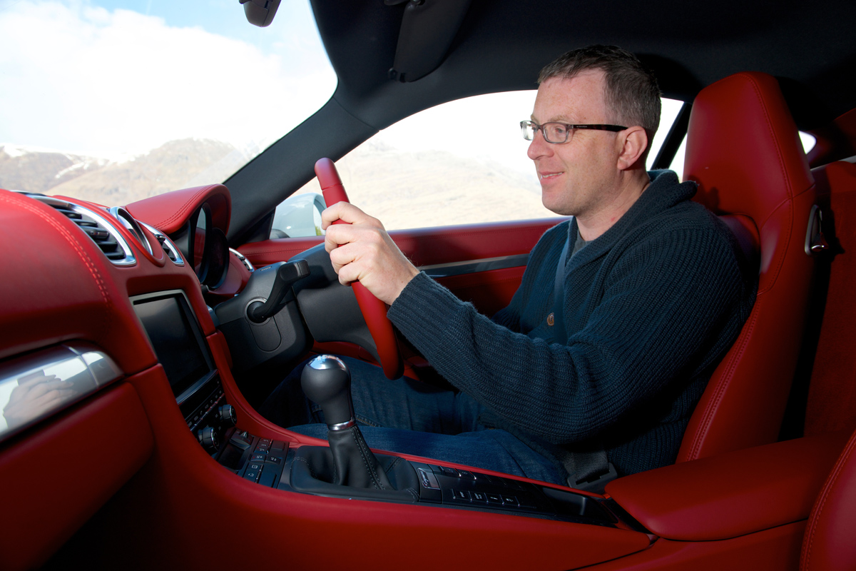 Porsche Cayman driving