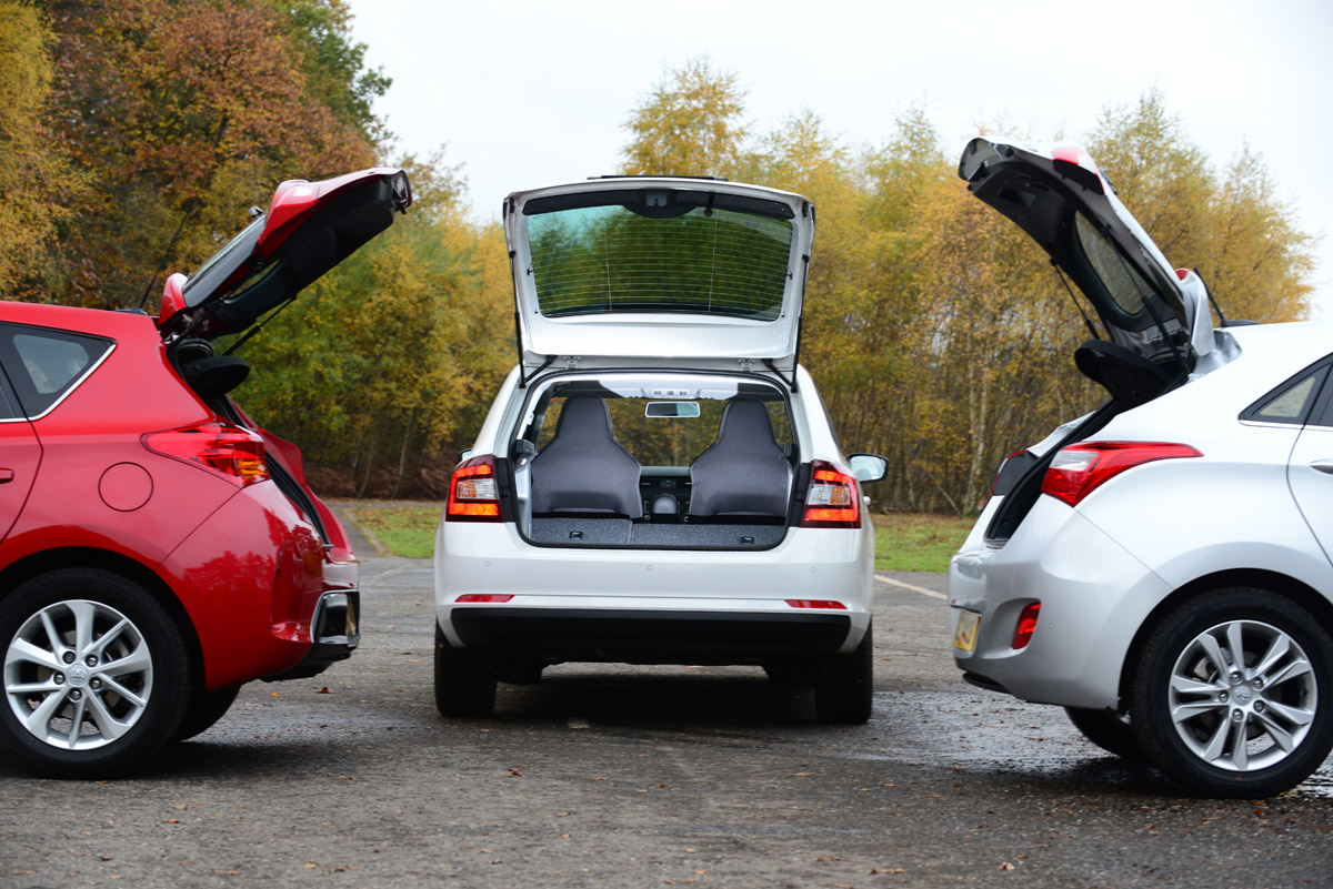Skoda Rapid Spaceback vs rivals boot