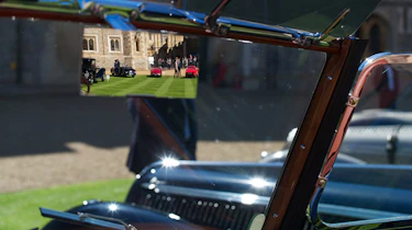 The lawns of the Castle Upper Ward reflected in a mirror
