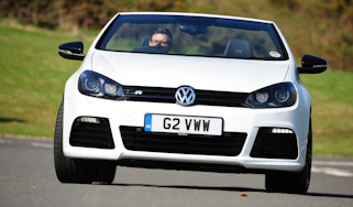 VW Golf R Cabriolet front cornering