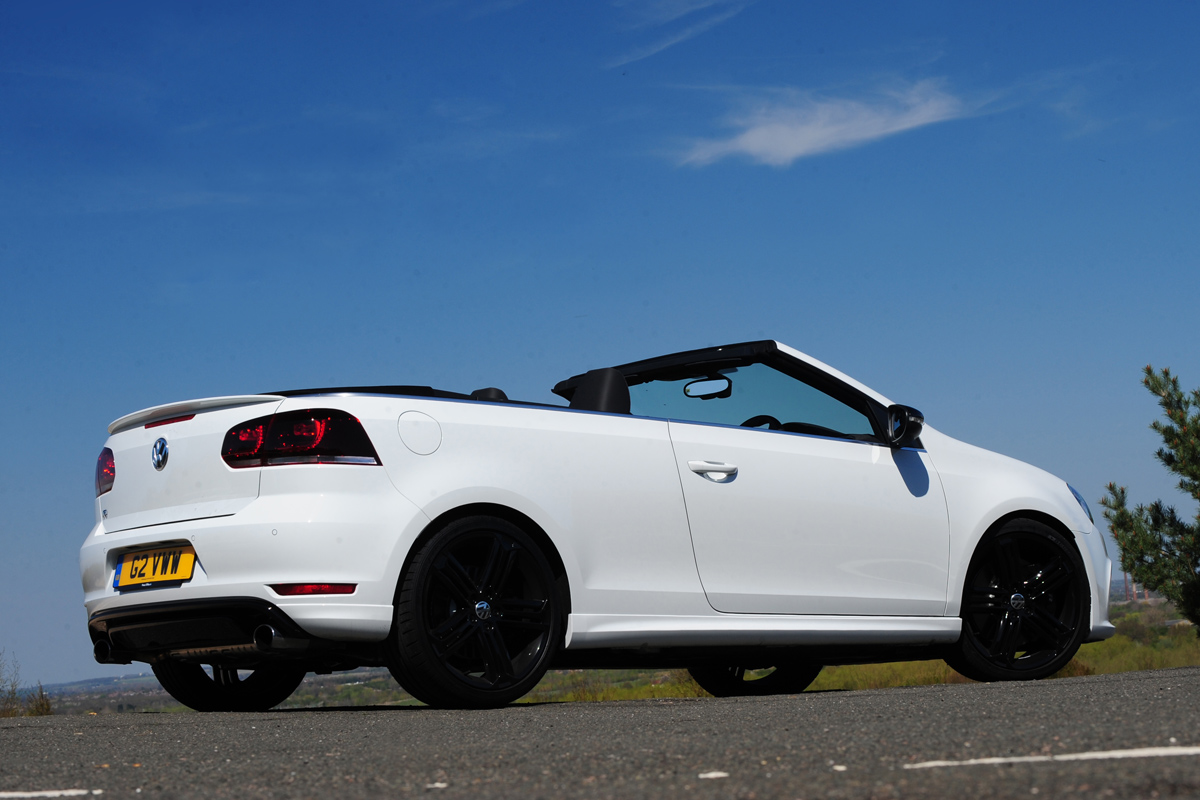 VW Golf R Cabriolet roof down