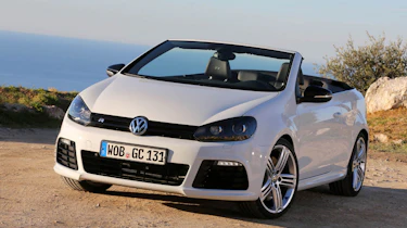 VW Golf R Cabriolet front three-quarters