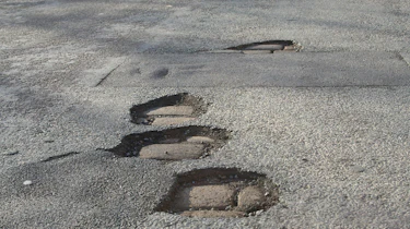 Row of potholes