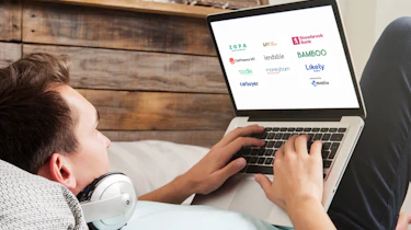 Person looking at online credit tool