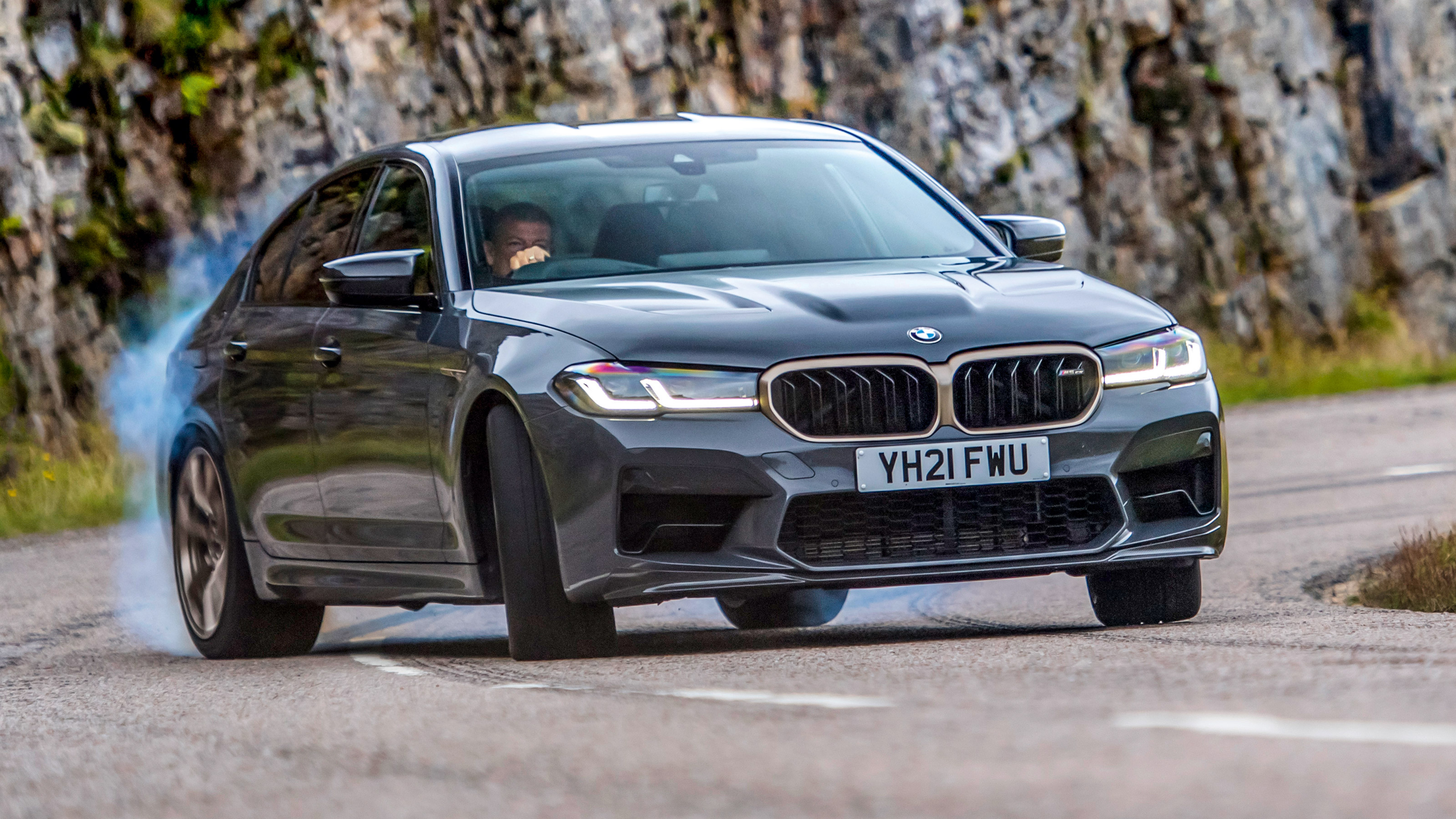 BMW sliding into corner