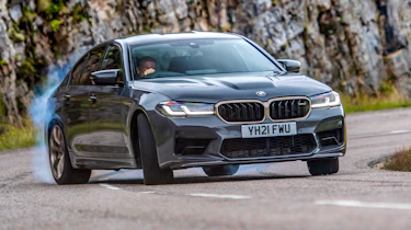 BMW sliding into corner